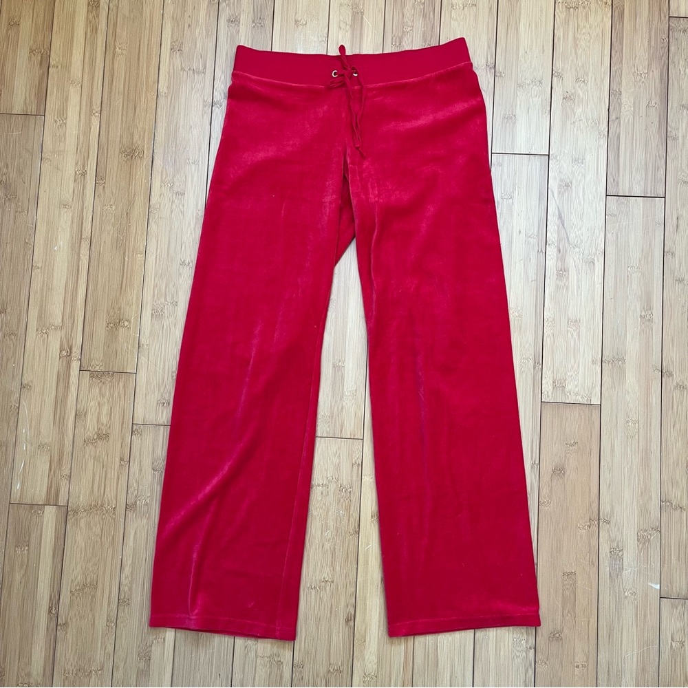 Vintage juicy couture Red Drawstring Lounge Pants velour M